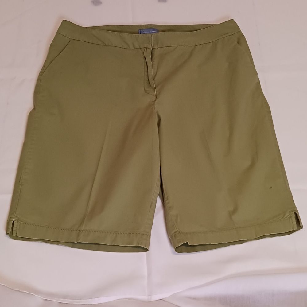 Classic Elements Women's Bermuda Shorts Side Pockets Front Closure Tan Women 16